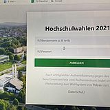 Interface zur Anmeldung für die Hochschulwahlen 2021